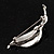 Exquisite Crystal Simulated Pearl Leaf Brooch (Silver Tone) - view 6