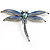 Blue Enamel Dragonfly Brooch - view 1