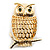 Gold-Tone Wise Filigree Owl Brooch - view 2