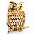 Gold-Tone Wise Filigree Owl Brooch - view 7