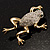 Crystal Leaping Frog Brooch (Gold Tone) - view 2