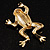Crystal Leaping Frog Brooch (Gold Tone) - view 7
