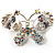 Small CZ Butterfly Brooch (Silver&Icy Clear) - view 6