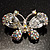 Small CZ Butterfly Brooch (Silver&Icy Clear) - view 4