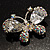 Small CZ Butterfly Brooch (Silver&Icy Clear) - view 5