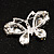 Small CZ Butterfly Brooch (Silver&Icy Clear) - view 3