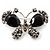 Small CZ Butterfly Brooch (Silver&Jet Black) - view 7