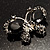 Small CZ Butterfly Brooch (Silver&Jet Black) - view 6