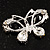 Small CZ Butterfly Brooch (Silver&Jet Black) - view 4