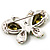 Small CZ Butterfly Brooch (Silver&Pale Olive) - view 4
