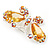 Small CZ Butterfly Brooch (Silver&Pale Citrine) - view 3