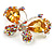 Small CZ Butterfly Brooch (Silver&Pale Citrine) - view 4