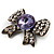Vintage Crystal Bow Brooch (Antique Gold, Clear&Lilac) - view 2