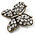 Antique Bronze Diamante Butterfly Brooch - view 2