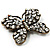 Antique Bronze Diamante Butterfly Brooch - view 4