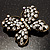 Antique Bronze Diamante Butterfly Brooch - view 7
