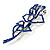 Luxurious Large Swarovski Crystal Rose Brooch (Silver Tone & Sapphire Blue Colour) - view 6