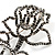 Luxurious Large Swarovski Crystal Rose Brooch (Silver&Black) - view 4