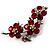Crystal Floral Brooch (Silver& Bright Red) - view 3