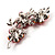 Crystal Floral Brooch (Silver& Bright Red) - view 5
