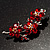 Crystal Floral Brooch (Silver& Bright Red) - view 2