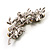 Crystal Floral Brooch (Silver&Olive Green) - view 5