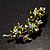 Crystal Floral Brooch (Silver&Olive Green) - view 3