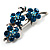 Crystal Floral Brooch (Silver&Azure) - view 4