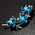 Crystal Floral Brooch (Silver&Azure) - view 2