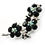 Crystal Floral Brooch (Silver&Emerald Green) - view 2