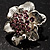 Tiny Pink Crystal Flower Pin Brooch - view 4