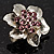 Tiny Pink Crystal Flower Pin Brooch - view 2