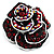 Romantic Vintage Dimensional Crystal Rose Brooch (Black&Red)