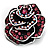 Romantic Vintage Dimensional Crystal Rose Brooch (Black&Pink) - view 3