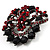 Red & Jet-Black Diamante Corsage Brooch (Black Tone) - view 4