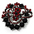 Red & Jet-Black Diamante Corsage Brooch (Black Tone) - view 6