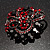 Red & Jet-Black Diamante Corsage Brooch (Black Tone) - view 7