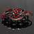 Red & Jet-Black Diamante Corsage Brooch (Black Tone) - view 5
