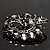 Jet-Black Diamante Corsage Brooch (Silver Tone) - view 6