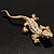 Crystal Lizard With Black Eyes Brooch (Gold Tone) - view 8