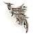 Sparkling Crystal Fire-Bird Brooch (Silver Tone) - view 6