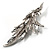 Sparkling Crystal Fire-Bird Brooch (Silver Tone) - view 7