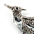 Sparkling Crystal Fire-Bird Brooch (Silver Tone) - view 3