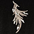 Sparkling Crystal Fire-Bird Brooch (Silver Tone) - view 2
