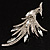 Sparkling Crystal Fire-Bird Brooch (Silver Tone) - view 8