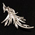 Sparkling Crystal Fire-Bird Brooch (Silver Tone) - view 5