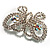 Unique Swarovski Crystal Butterfly Brooch (Silver Tone) - view 3