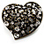 Vintage Crystal Heart Brooch (Bronze Tone)