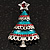 Crystal Christmas Tree Enamel Brooch (Silver, Teal-Green&Red) - view 3