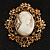 Heiress Filigree 'Cameo' Brooch (Antique Gold) - view 2